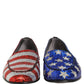 Dolce & Gabbana Multicolor Flag Sequin Dress Loafers Shoes
