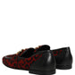 Dolce & Gabbana Red Leopard Print Pony Hair Dress Loafers Shoes