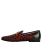 Dolce & Gabbana Red Leopard Print Pony Hair Dress Loafers Shoes