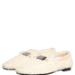 Dolce & Gabbana White Fur Shearling Men Dress Loafers Shoes