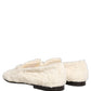 Dolce & Gabbana White Fur Shearling Men Dress Loafers Shoes