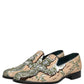 Dolce & Gabbana Beige Sequin Embroidery Dress Loafers Shoes
