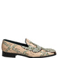 Dolce & Gabbana Beige Sequin Embroidery Dress Loafers Shoes