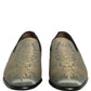 Dolce & Gabbana Gold Floral Jacquard Slip On Loafers Shoes
