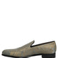 Dolce & Gabbana Gold Floral Jacquard Slip On Loafers Shoes
