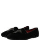 Dolce & Gabbana Black Suede Embellished Dress Loafers Shoes
