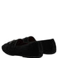 Dolce & Gabbana Black Suede Embellished Dress Loafers Shoes