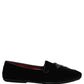 Dolce & Gabbana Black Suede Embellished Dress Loafers Shoes