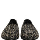 Dolce & Gabbana Silver Leather Logo Slip On Loafers Shoes