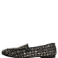 Dolce & Gabbana Silver Leather Logo Slip On Loafers Shoes