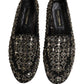 Dolce & Gabbana Black Crystal Embellished Dress Loafers Shoes