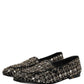 Dolce & Gabbana Black Crystal Embellished Dress Loafers Shoes