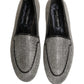 Dolce & Gabbana Silver Crystal Embellished Men Loafers Shoes