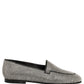 Dolce & Gabbana Silver Crystal Embellished Men Loafers Shoes