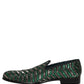 Dolce & Gabbana Silver Green Embellished Dress Loafers Shoes