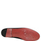 Dolce & Gabbana Navy Blue Leather Logo Slip On Loafers Shoes