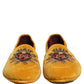 Dolce & Gabbana Yellow Velvet DG Heart Loafers Flats Shoes