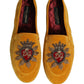 Dolce & Gabbana Yellow Velvet DG Heart Loafers Flats Shoes
