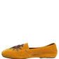 Dolce & Gabbana Yellow Velvet DG Heart Loafers Flats Shoes