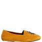 Dolce & Gabbana Yellow Velvet DG Heart Loafers Flats Shoes
