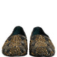 Dolce & Gabbana Black Gold Embellished Dress Loafers Shoes