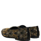 Dolce & Gabbana Black Gold Embellished Dress Loafers Shoes