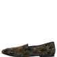 Dolce & Gabbana Black Gold Embellished Dress Loafers Shoes