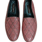 Dolce & Gabbana Pink Check Glitter Lurex Logo Loafers Shoes