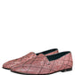 Dolce & Gabbana Pink Check Glitter Lurex Logo Loafers Shoes