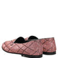 Dolce & Gabbana Pink Check Glitter Lurex Logo Loafers Shoes