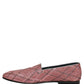 Dolce & Gabbana Pink Check Glitter Lurex Logo Loafers Shoes
