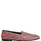 Dolce & Gabbana Pink Check Glitter Lurex Logo Loafers Shoes