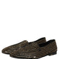 Dolce & Gabbana Black Gold Sequined Men Dress Loafers Shoes