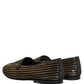 Dolce & Gabbana Black Gold Sequined Men Dress Loafers Shoes