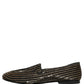 Dolce & Gabbana Black Gold Sequined Men Dress Loafers Shoes