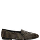 Dolce & Gabbana Black Gold Sequined Men Dress Loafers Shoes