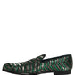Dolce & Gabbana Silver Green Embellished Dress Loafers Shoes