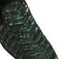 Dolce & Gabbana Silver Green Embellished Dress Loafers Shoes