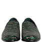 Dolce & Gabbana Silver Green Embellished Dress Loafers Shoes