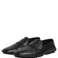 Dolce & Gabbana Black Deerskin Leather Driver Loafers Shoes