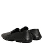 Dolce & Gabbana Black Deerskin Leather Driver Loafers Shoes