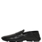Dolce & Gabbana Black Deerskin Leather Driver Loafers Shoes
