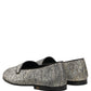 Dolce & Gabbana Gray Glitter Lurex DG Logo Dress Loafers Shoes