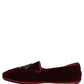 Dolce & Gabbana Red Suede Embellished Men Dress Loafers Shoes