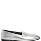 Dolce & Gabbana Silver Leather DG Logo Slip On Loafers Shoes