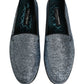 Dolce & Gabbana Blue Glitter Lurex DG Logo Dress Loafers Shoes
