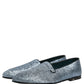Dolce & Gabbana Blue Glitter Lurex DG Logo Dress Loafers Shoes