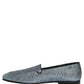 Dolce & Gabbana Blue Glitter Lurex DG Logo Dress Loafers Shoes