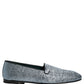 Dolce & Gabbana Blue Glitter Lurex DG Logo Dress Loafers Shoes