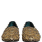 Dolce & Gabbana Gold Sequin Embellished Dress Loafers Shoes